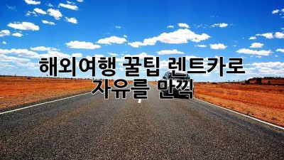 해외여행 꿀팁! 렌트카로 자유를 만끽 🚗💨