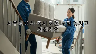 사무실 이사, 혹시 화물 보험 놓치고 계신가요? 💼🚚